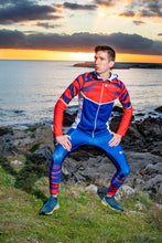 Collant Running Homme Rouge Bleu [Made in France]