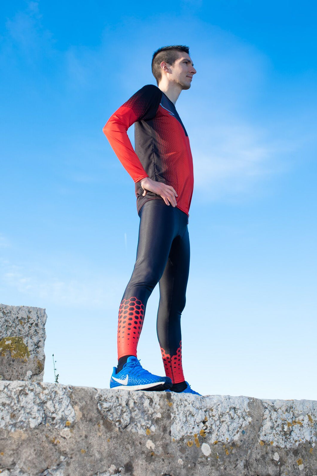 Collant Running Homme Rouge [Made In France]