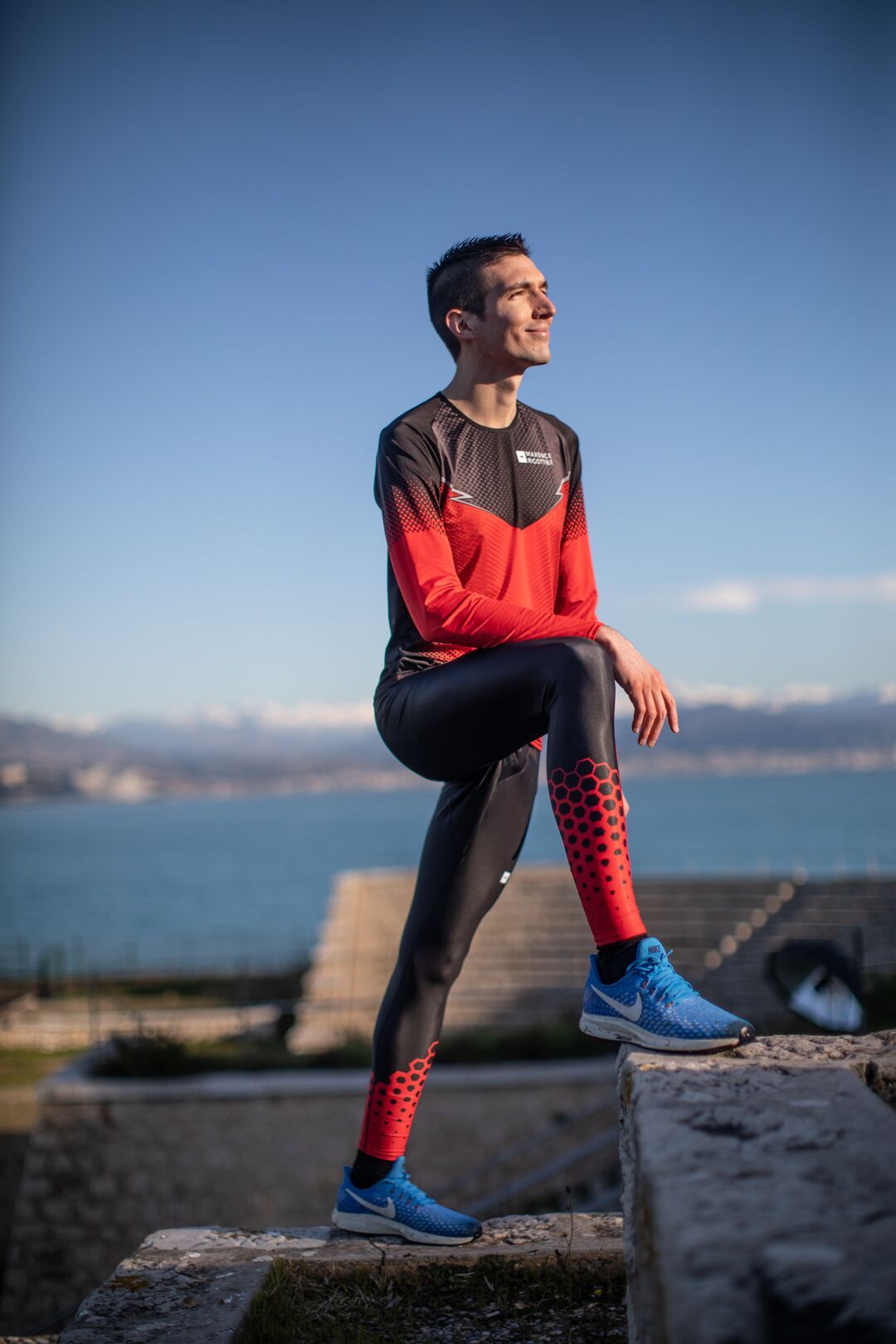 Collant Running Homme Rouge Made in France