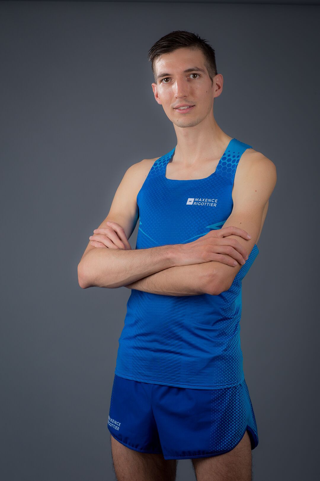 Maillot Running Homme Bleu Made in France maxence.rigottier