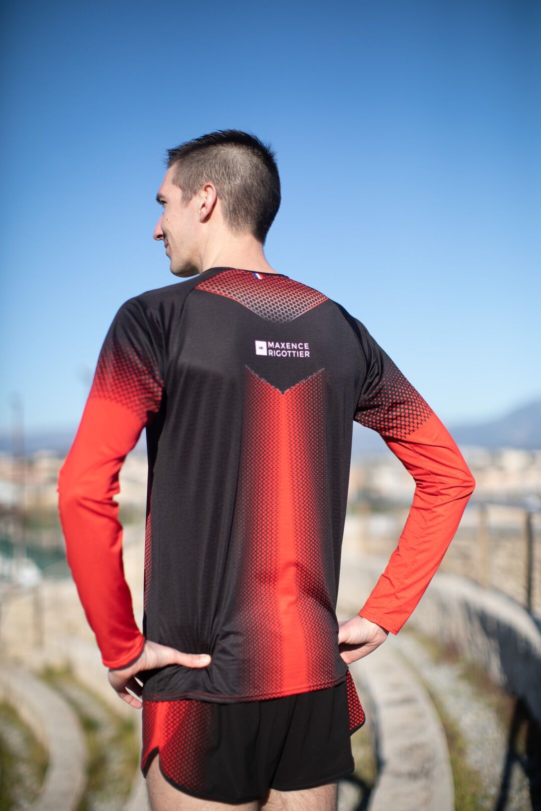 Manches Longues Running Homme Rouges Made in France maxence