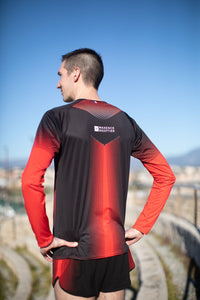 Manche Longue Running Homme Rouge [Made In France]